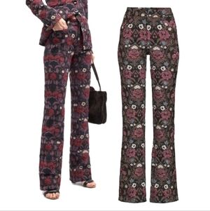 PAIGE Naomi Floral Jacquard Flare Dress Pant Sz 8